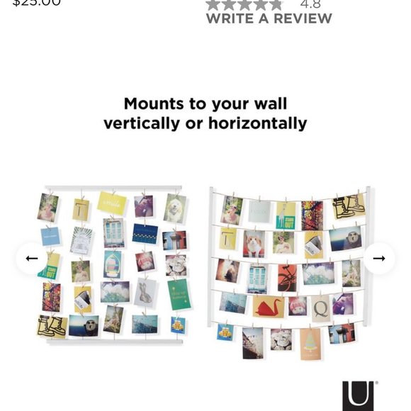 New Umbra White HANGIT wooden clip 26X30 WALL MEMO - Picture 4 of 5